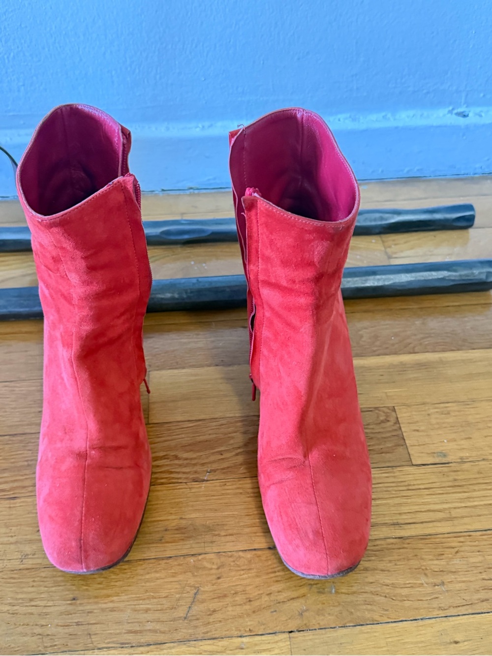Maryam Nassir Zadeh Red Suede Ankle Boots Size 40 GUC